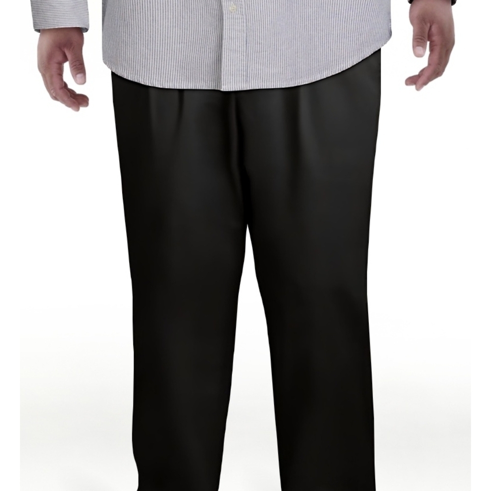 NWT George Black Adjustable Waistband Extendable Pleated Pants ~46×30